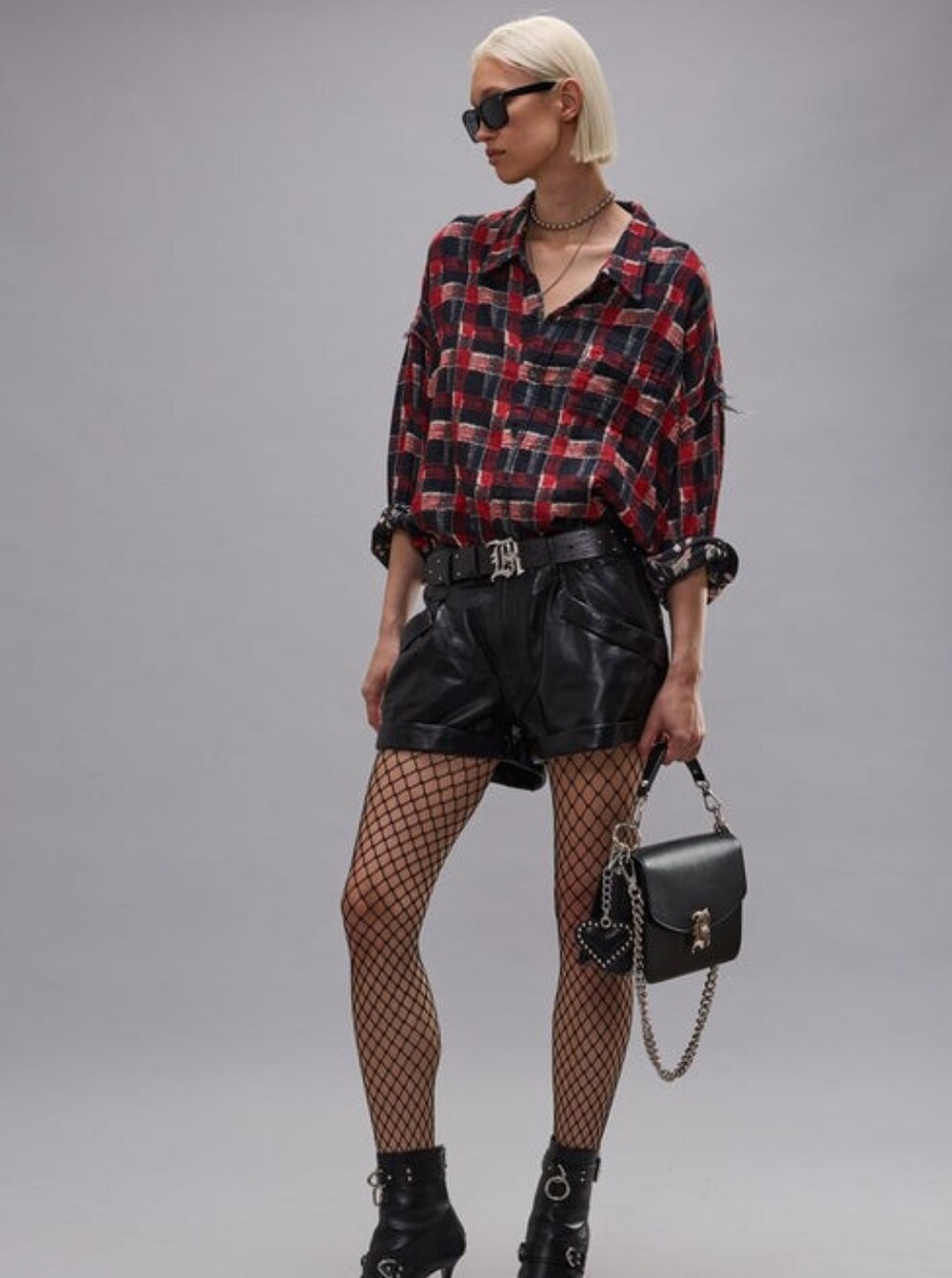 R13 Reversible Shredded Seam Drop Neck Shirt